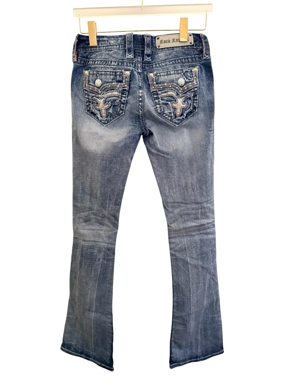 Rock Revival Betty Boot Distressed Embellished Jeans 27